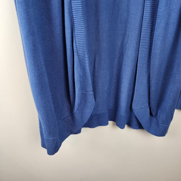 Chico's Women 2 / L  Open Front Blue Cardigan Sweater Relaxed Fit Lightweight - Picture 2 of 7